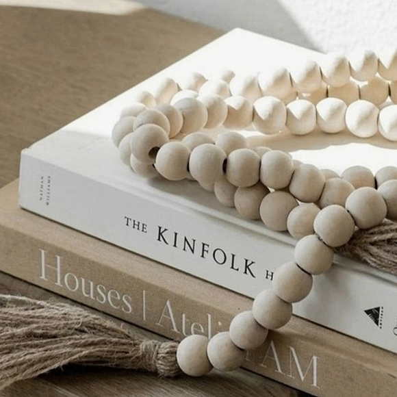 Garland Wood Bead Natural Christmas Tree Garland - Picture 4 of 16